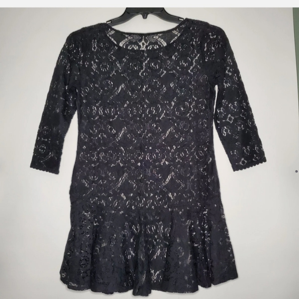 Free People Black Lace Dress with Crochet Detail
